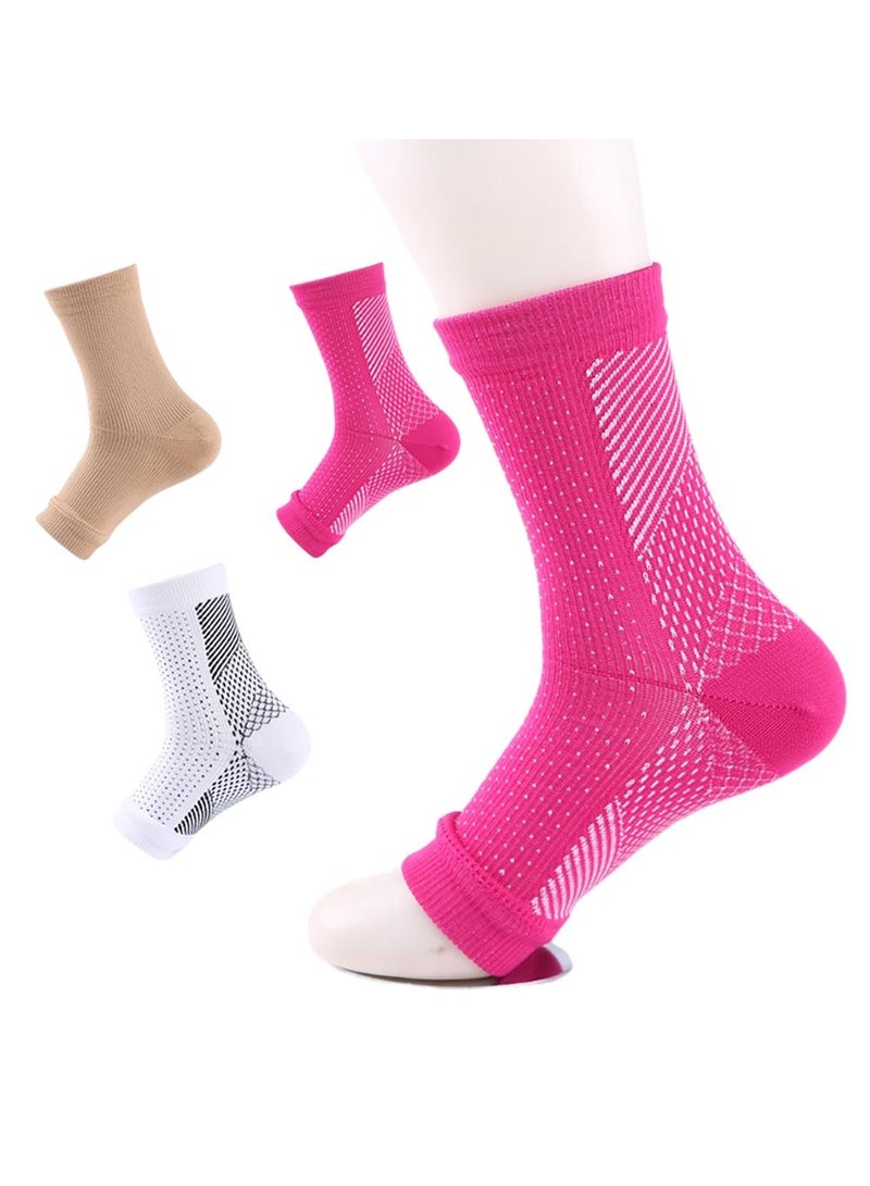 Sweet seven جوارب الأعصاب (3 أزواج) - دعم ضغط الكاحل ودعم القوس للنساء والرجال (S/M) - Image 1