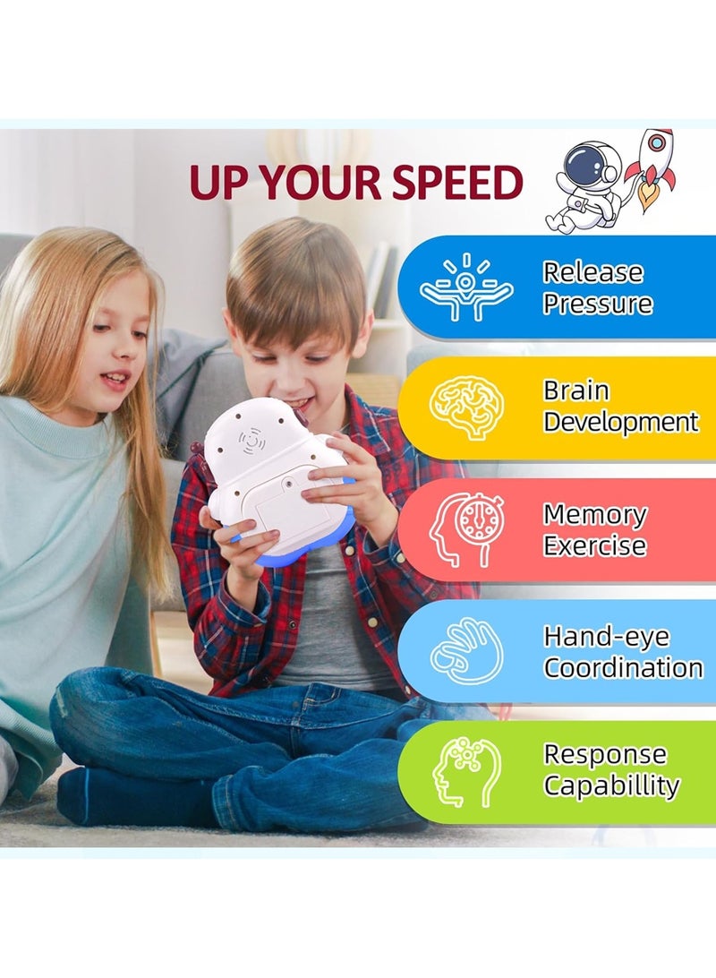 Electronic Quick Push Light Up Pop Game Fidget Toys with Music for Adults and Kids, Handheld Puzzle Game Sensory Toys, Machine Push Pop Bubble Fidget Sensory Toy Birthday Gifts for Boys Girls (Blue) - Image 4