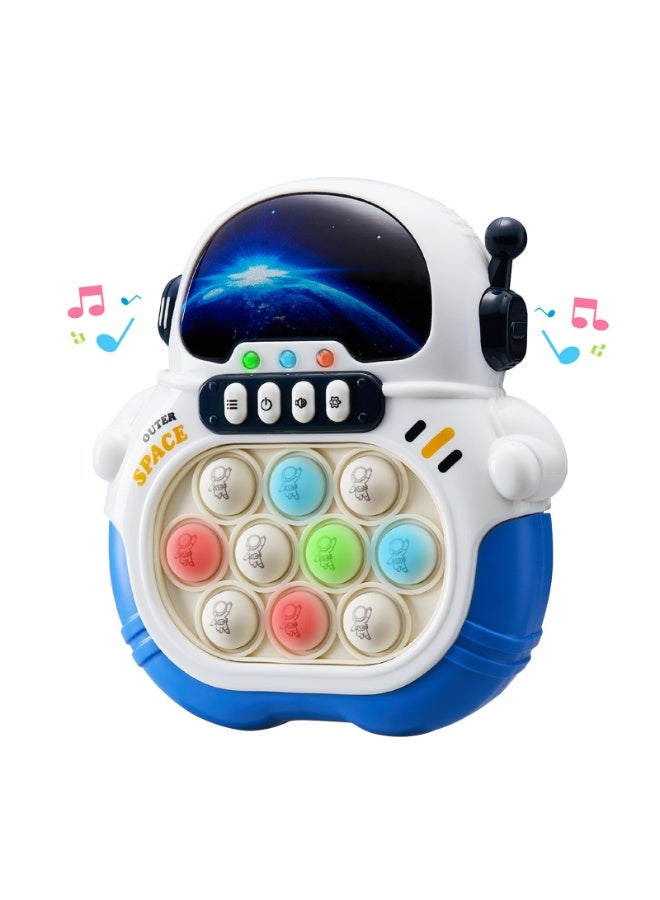 Electronic Quick Push Light Up Pop Game Fidget Toys with Music for Adults and Kids, Handheld Puzzle Game Sensory Toys, Machine Push Pop Bubble Fidget Sensory Toy Birthday Gifts for Boys Girls (Blue) - Image 1