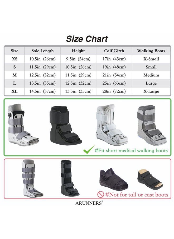 ARUNNERS Walking Boot Cover for Medical Brace Orthopedic and Fracture Cast with Integrative Slip-Resistant Rubber Sole (Black, Short, Large)  - Image 3