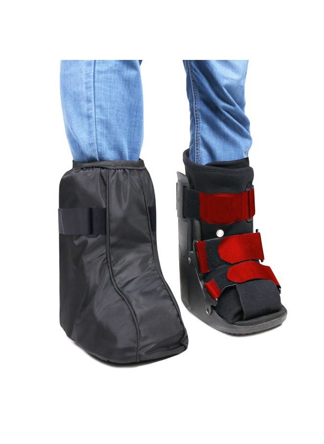 ARUNNERS Walking Boot Cover for Medical Brace Orthopedic and Fracture Cast with Integrative Slip-Resistant Rubber Sole (Black, Short, Large)  - Image 1