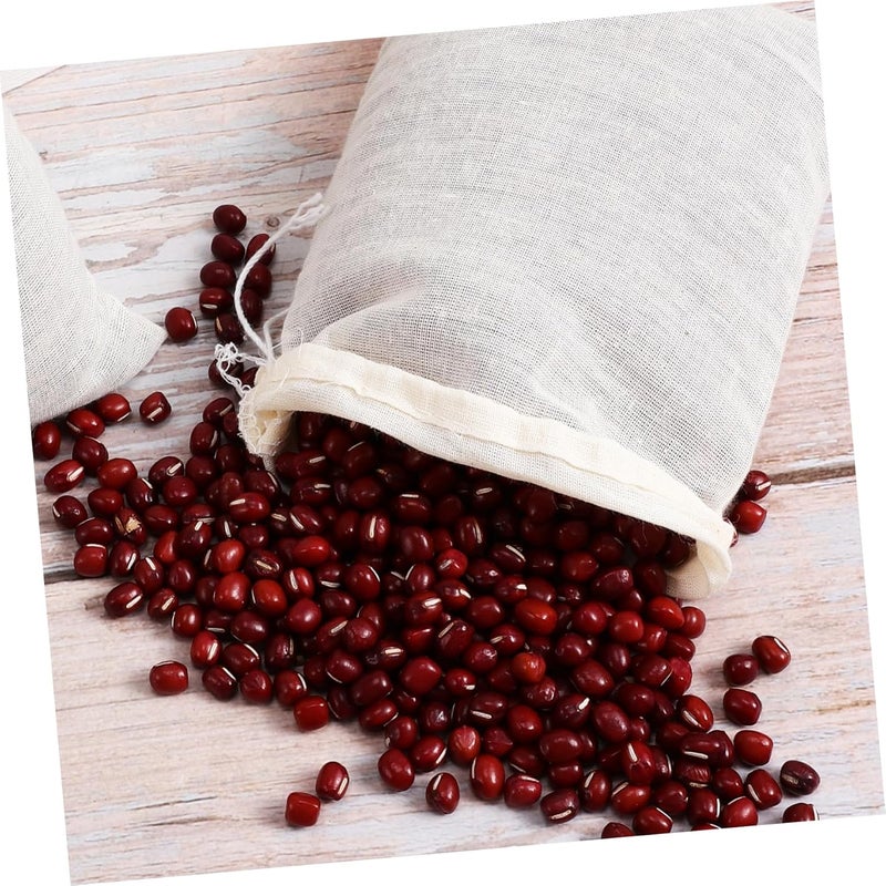 Economical varied design options PRETYZOOM 50pcs Muslin Drawstring Bags Cotton Herbal Tea Pouches for Home Office Travel Breathable Reusable Gift Bags for Loose Leaf Tea Herbs Items Modern look - Image 5