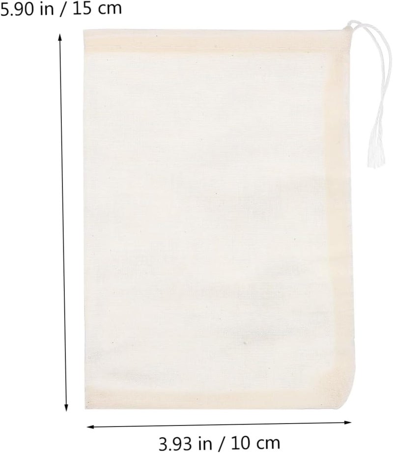 Economical varied design options PRETYZOOM 50pcs Muslin Drawstring Bags Cotton Herbal Tea Pouches for Home Office Travel Breathable Reusable Gift Bags for Loose Leaf Tea Herbs Items Modern look - Image 2