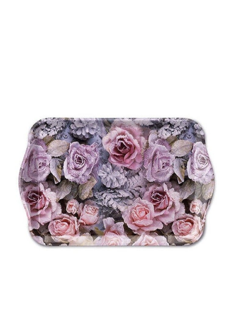 Ambiente Melamine Tray Winter Roses - 13X21cm - Image 1