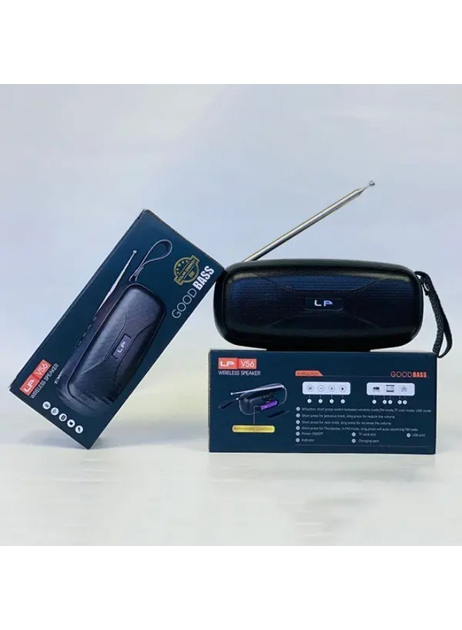 LP-V56 TWS Portable Bluetooth Speaker – Super Bass, FM Radio, USB/TF Player & True Wireless Stereo - Image 2