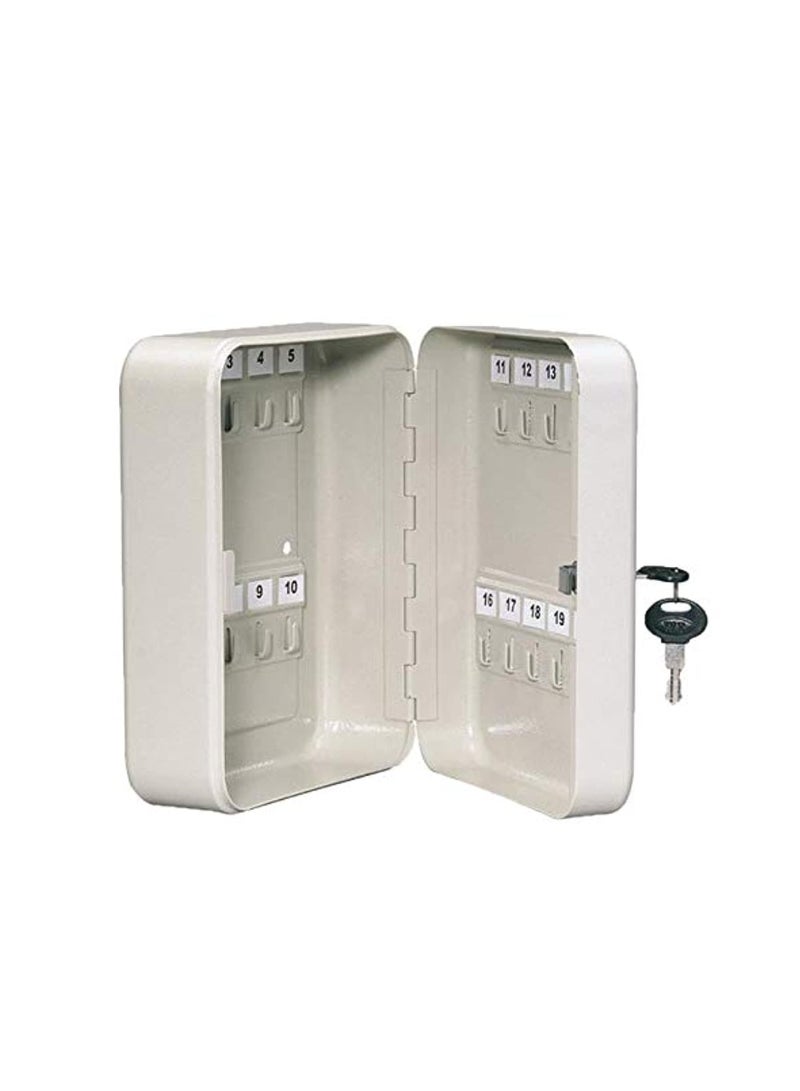 KNP KNP Metal Storage Safe Key Box, Wall Mounted for Outdoor and Indoor Home- White Color 20-keys  - Image 1