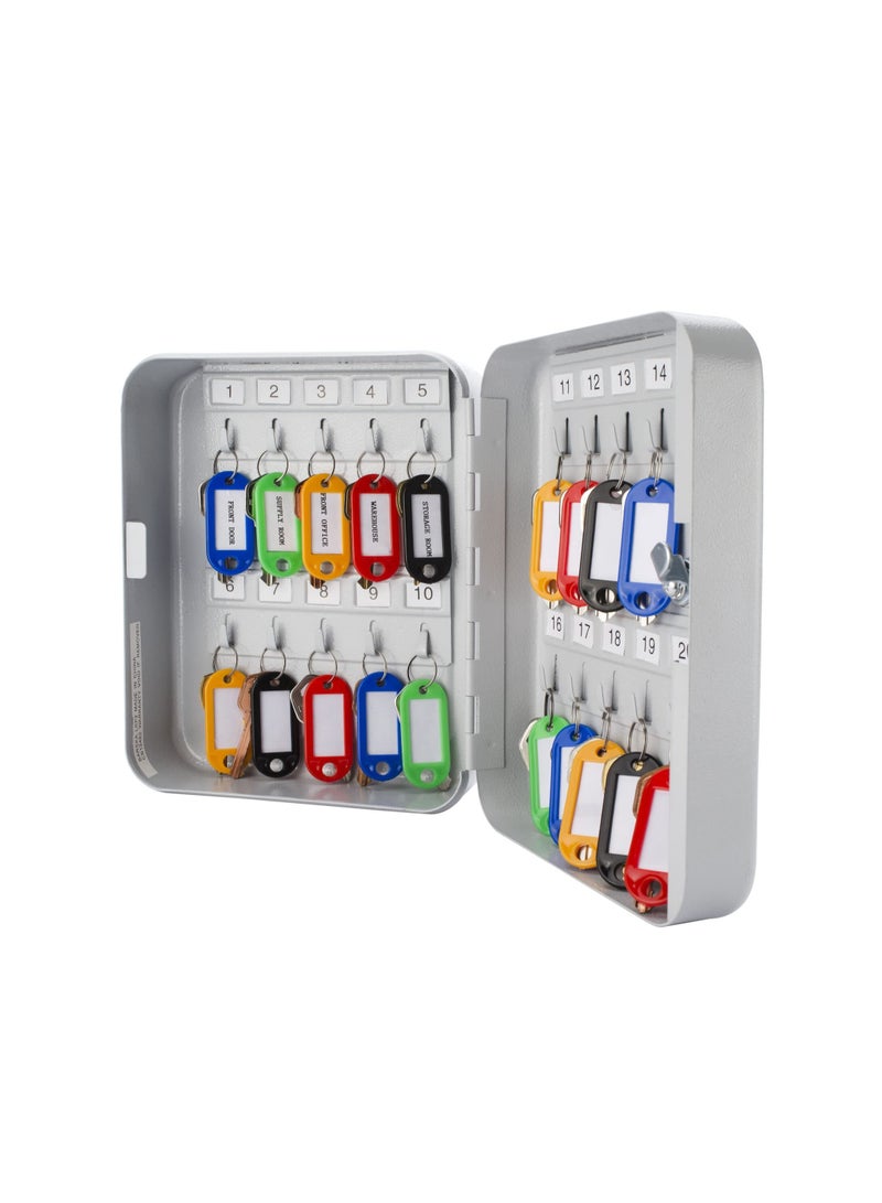 KNP KNP Metal Storage Safe Key Box, Wall Mounted for Outdoor and Indoor Home- White Color 20-keys  - Image 2