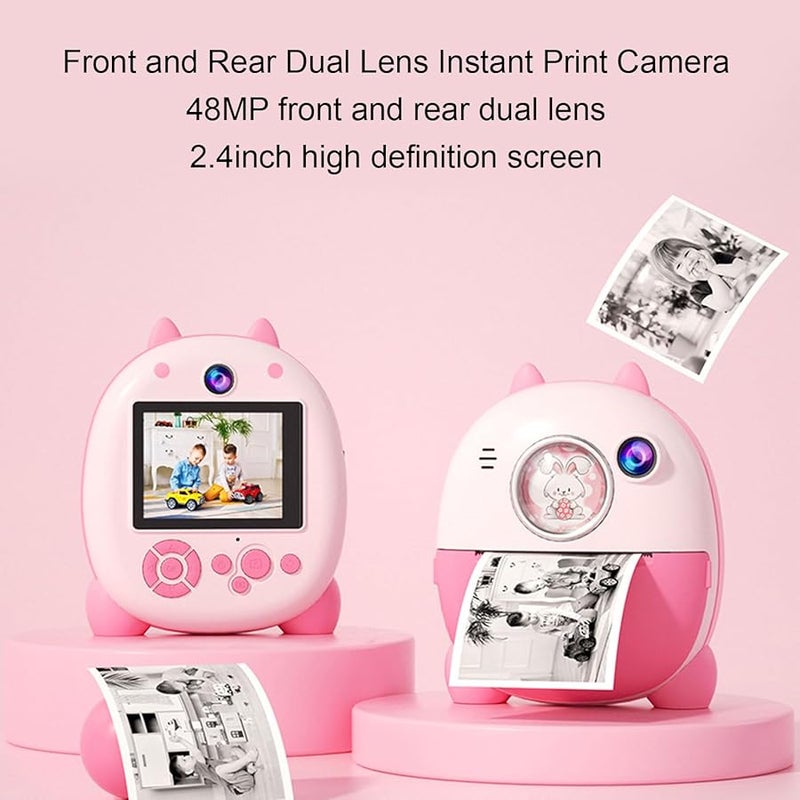 48MP Dual Lens Instant Print Camera Portable Travel Selfie Camera For Kids - Image 3