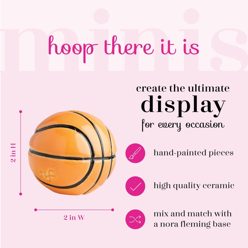 nf nora fleming nora fleming Hoop  There It Is! (Basketball) A233 - Hand-Painted Ceramic Unique D?cor - Summer Minis for the Home and Office - Image 2