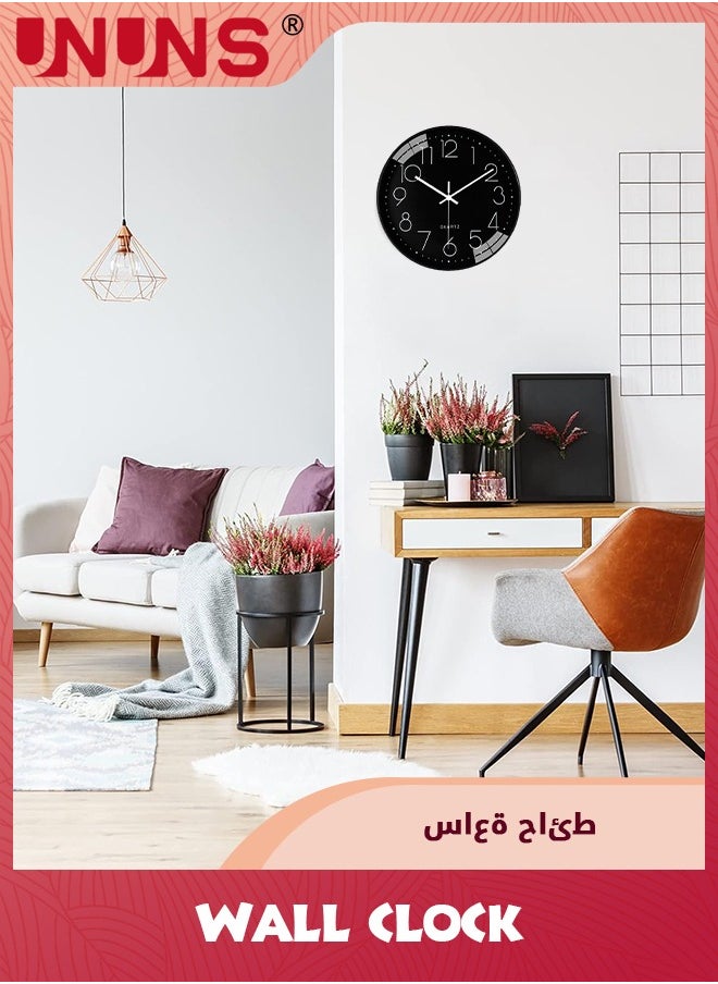 Wall Clock,12-inch Modern Round Simple Wall Clock,Silent Non Ticking Decor Quartz Clock,Battery Operated,Easy To Read,Silent Wall Clock For Bedroom/Living Room/Kitchen/Office/School/Home,Black - pzsku/Z859CC731C79BE380FE5AZ/45/_/1715668436/fafe1b8e-03a2-42bd-9d08-280a87279e67