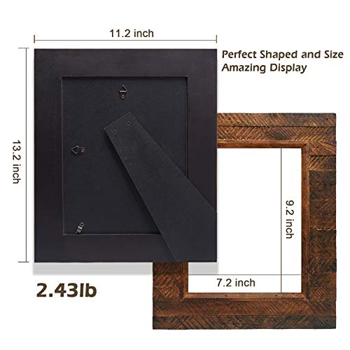 Eosglac Wooden Picture Frame 8x10 inch, Wood Plank Design with Rustic Brown Finish, Wall Mounting or Tabletop Display, Handmade Photo Frame - Image 5