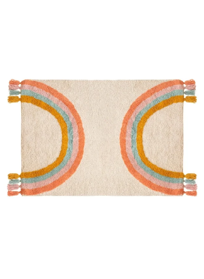 atmosphera Rainbow Pattern Decorative Rectangular Children's Rug Multicolour 100 x 150 cm 194012