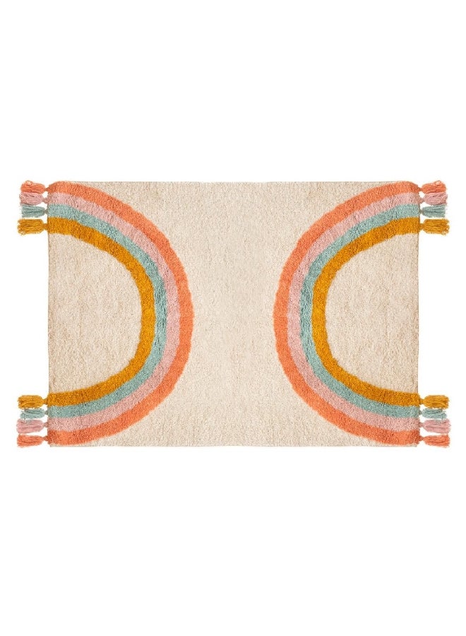 atmosphera Rainbow Pattern Decorative Rectangular Children's Rug Multicolour 100 x 150 cm 194012 - Image 1