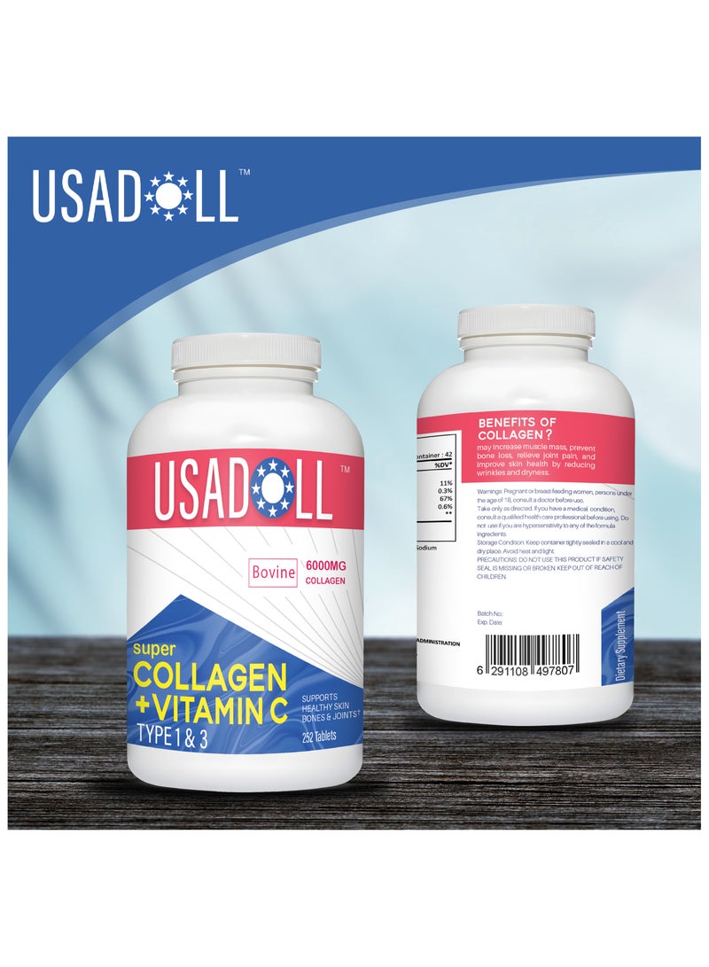 Usadoll Super Collagen 6000mg with Vitamin C, Type 1 & 3 - 252 Tablets - Image 3