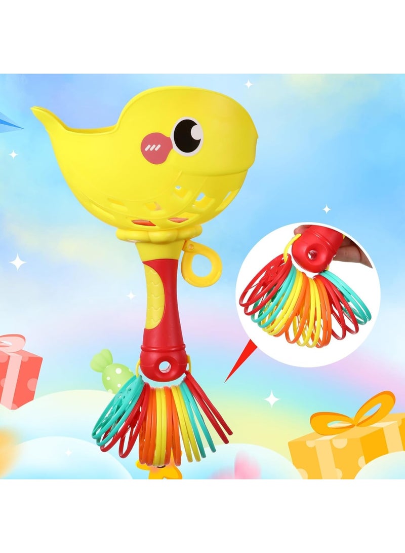 SYOSI Flying Disc Launcher Toys, Set of 4 Kids Outdoor Flying Game with String Launchers and Discs, Manual Capture Catching Play for Boys Girls Birthday Party School Gifts - Image 4