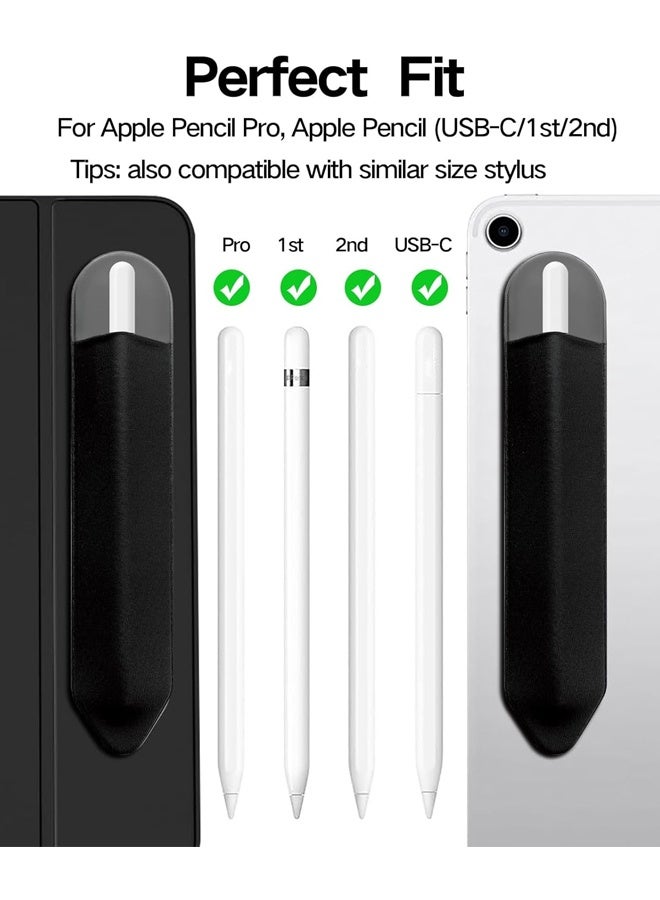 4 Pack Pencil Holder Compatible with Apple Pencil Pro, ApplePencil (USB-C), Apple-Pencil 1st/2nd Generation，Elastic Pocket Pouch Adhesive Sleeve Attached to Case for Stylus Pens - Image 2