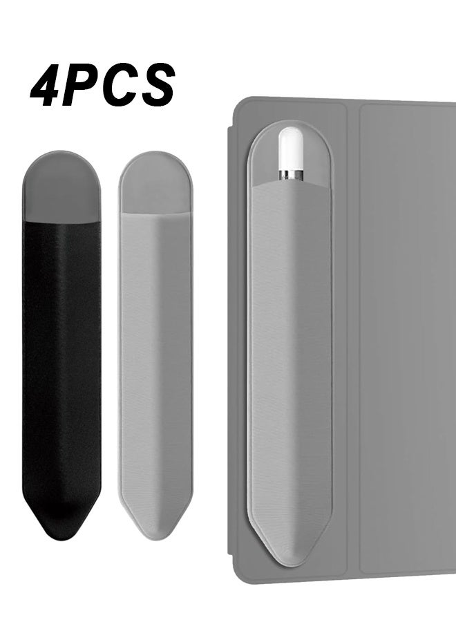 4 Pack Pencil Holder Compatible with Apple Pencil Pro, ApplePencil (USB-C), Apple-Pencil 1st/2nd Generation，Elastic Pocket Pouch Adhesive Sleeve Attached to Case for Stylus Pens - Image 1