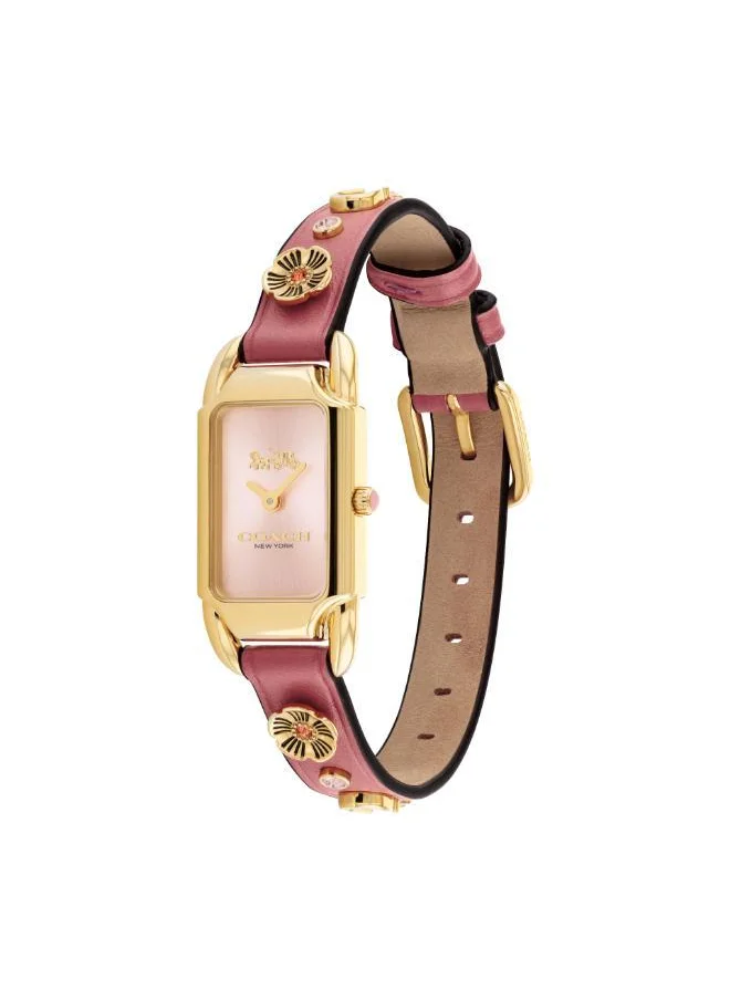 COACH Cadie Pu Strap Analog Watch