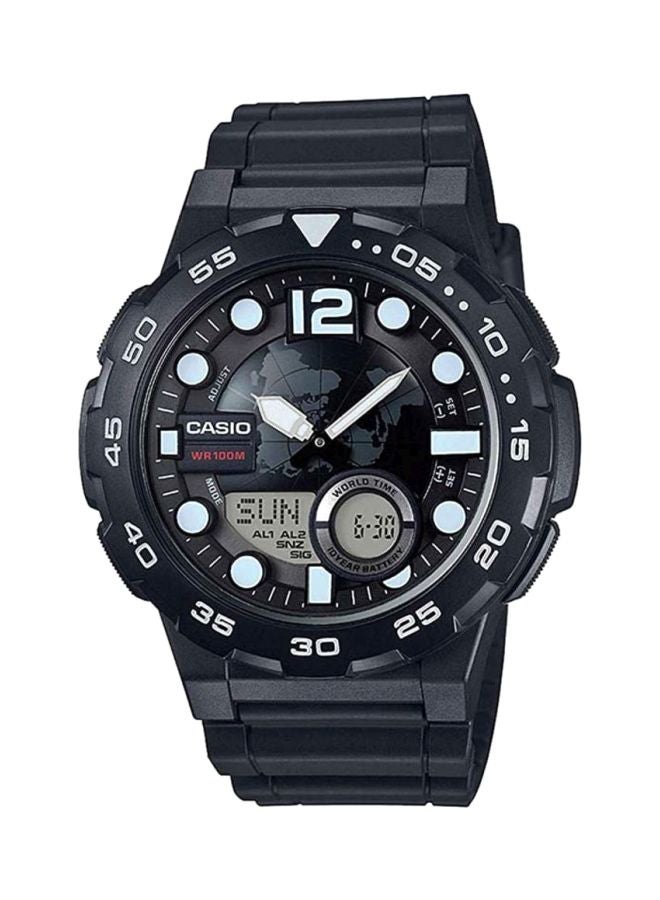 كاسيو ساعة يد شبابية بعقارب ورقمية طراز AEQ-100W-1AVEF - مقاس 48 مم - لون أسود رجال - Image 1