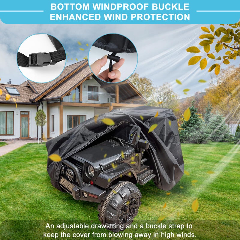 tonhui Large Ride-On Truck Toy Car Cover, Outdoor Cover for Power Wheels, Kids Electric Car Cover Waterproof All Weather Protect Kids Car Toy Vehicles - Universal Fit - Image 2