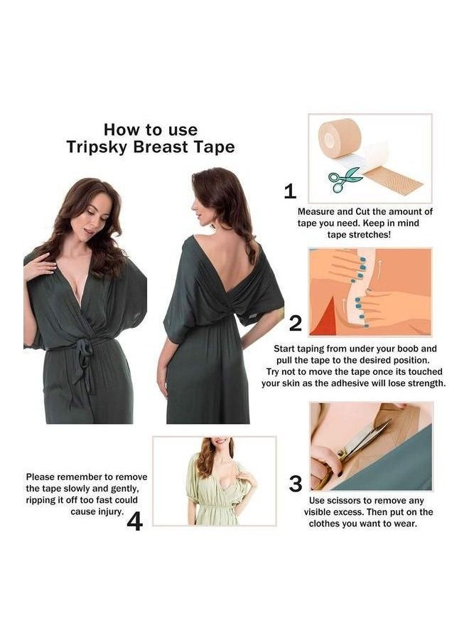 Captaintech Bra tape for Bra A-G Cup Push Up Invisible Body Tape with Nipple Cover Pasties  - Image 3