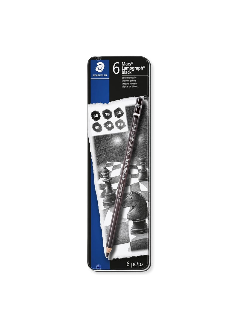 STAEDTLER Staedtler Drawing Or Sketch Pencils Wood 100B G6Black  - Image 1