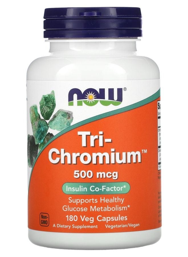 now Tri-Chromium 500 mcg 180 Veg Capsules