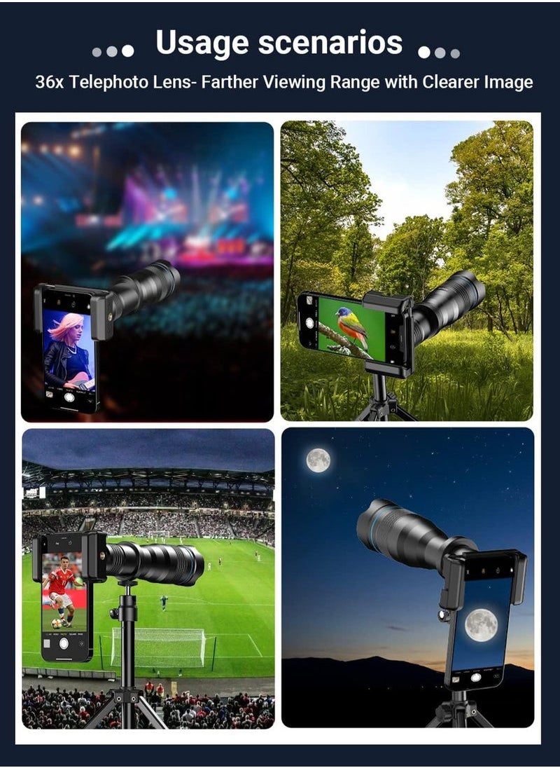 Generic Power 36X HD Telephoto Lens, Telephoto Mobile Cell Phone Lens with Tripod for iPhone 14/13 Pro, for Samsung and Most Smartphone  - Image 4