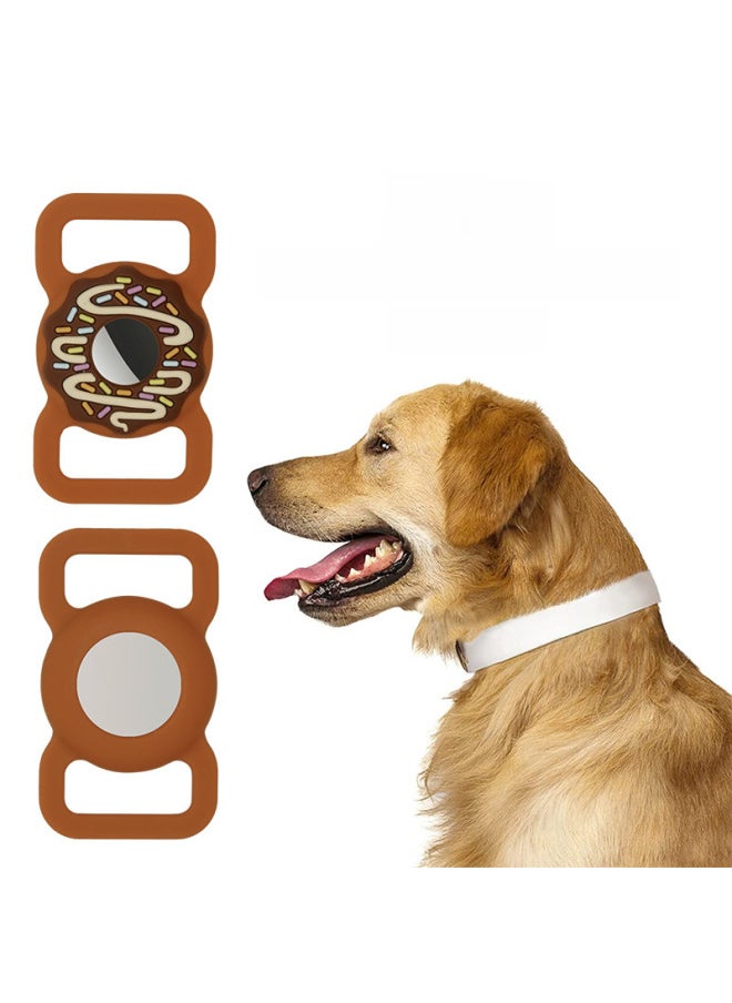 Generic - Airtag Protective Cover Apple Positioning Buckle AirTag Donut Silicone Anti-lost Collar-Color:12mm Brown-Applicable Model:airtag - Image 1