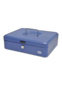 FIS FIS Cash Box / jewelries safe Steel Blue Color With key lock, 30 x 24 x 9 cm, 12 Inch Lock Size - FSCPTS0110BL  - Image 1