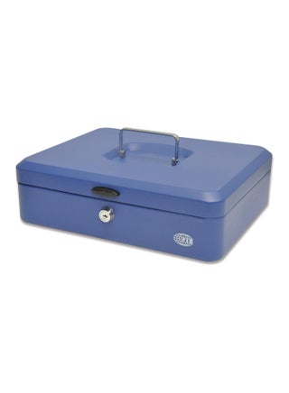 FIS Cash Box / jewelries safe Steel Blue Color With key lock, 30 x 24 x 9 cm, 12 Inch Lock Size - FSCPTS0110BL - pzsku/Z859D7A4F782D0ECDAEB7Z/45/_/1699013870/86f37d18-658d-4b31-a164-c1ea7a48a15c