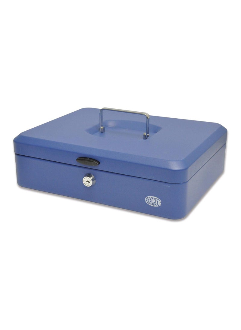 FIS FIS Cash Box / jewelries safe Steel Blue Color With key lock, 30 x 24 x 9 cm, 12 Inch Lock Size - FSCPTS0110BL  - Image 1