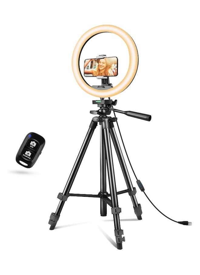 Generic 12'' Dimmable LED Ring Light with Tripod Stand & Phone Holder for Photography, YouTube, TikTok - Compatible with All Cell Phones & Cameras, Perfect for Selfies and Recording.  - Image 1