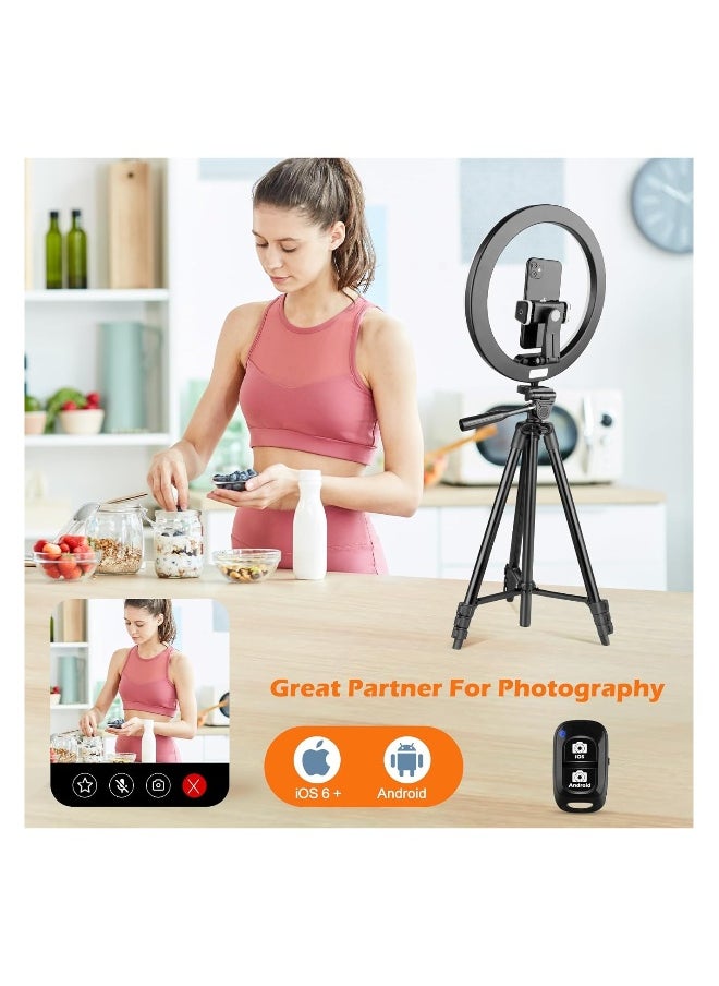 Generic 12'' Dimmable LED Ring Light with Tripod Stand & Phone Holder for Photography, YouTube, TikTok - Compatible with All Cell Phones & Cameras, Perfect for Selfies and Recording.  - Image 3