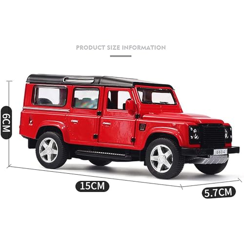 Coelon 1:32 Scale Defender Die Cast Metal Car Toy with Light and Sound for Kid, Black - Image 2