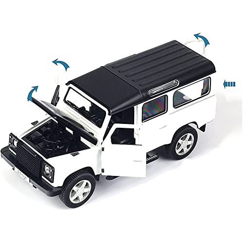 Coelon 1:32 Scale Defender Die Cast Metal Car Toy with Light and Sound for Kid, Black - Image 3