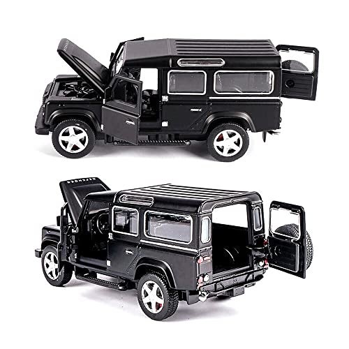 Coelon 1:32 Scale Defender Die Cast Metal Car Toy with Light and Sound for Kid, Black - Image 5