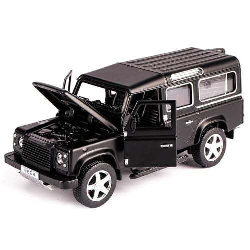 Coelon 1:32 Scale Defender Die Cast Metal Car Toy with Light and Sound for Kid, Black - Image 1