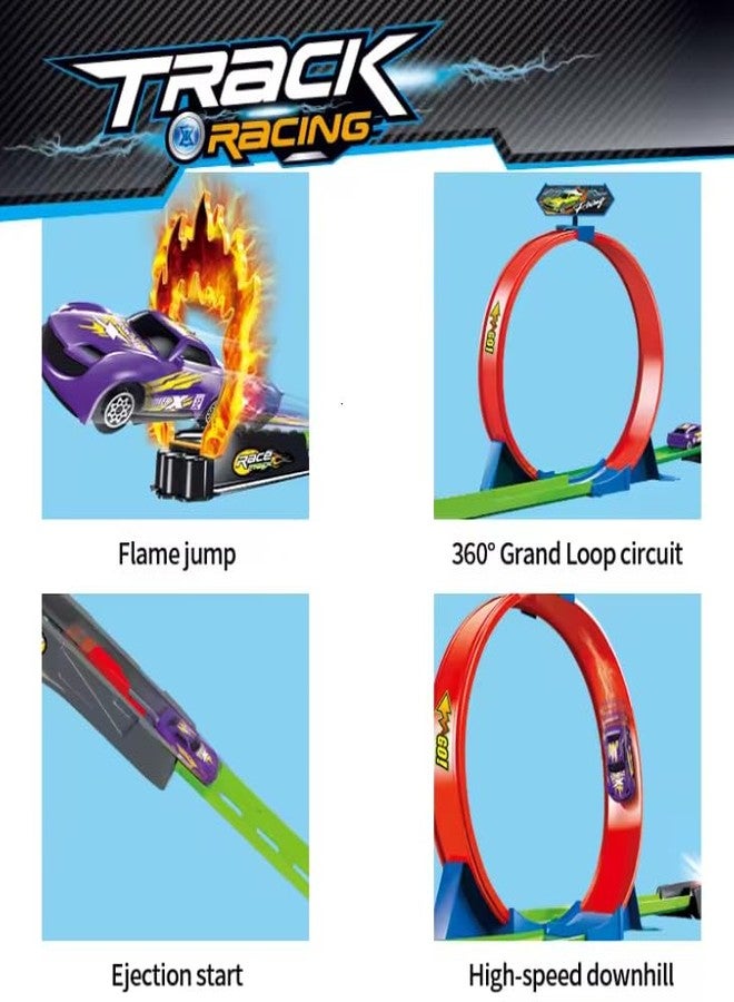 Goyal's Track Racer Car Toy Set for Kids Age 3–12 Years | 360° Loop Stunt Track with Flame Jump | Inertia Powered Launcher Car Racing Play Set | DIY Assembly for Boys & Girls - Image 5
