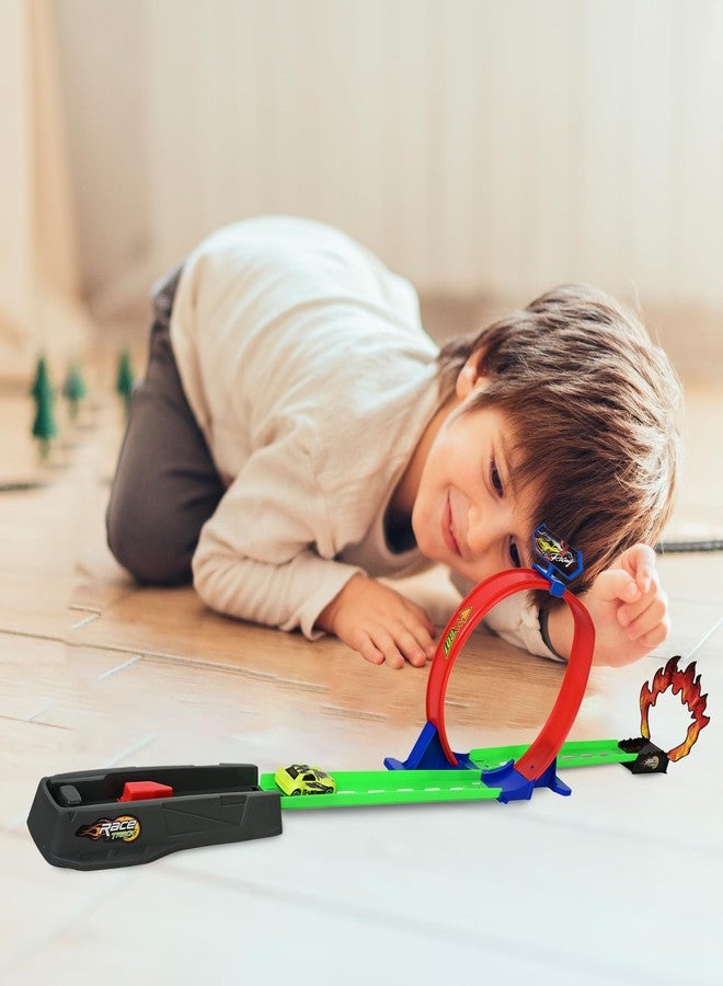 Goyal's Track Racer Car Toy Set for Kids Age 3–12 Years | 360° Loop Stunt Track with Flame Jump | Inertia Powered Launcher Car Racing Play Set | DIY Assembly for Boys & Girls - Image 3