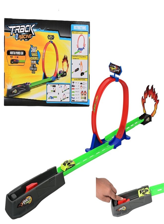 Goyal's Track Racer Car Toy Set for Kids Age 3–12 Years | 360° Loop Stunt Track with Flame Jump | Inertia Powered Launcher Car Racing Play Set | DIY Assembly for Boys & Girls - Image 4
