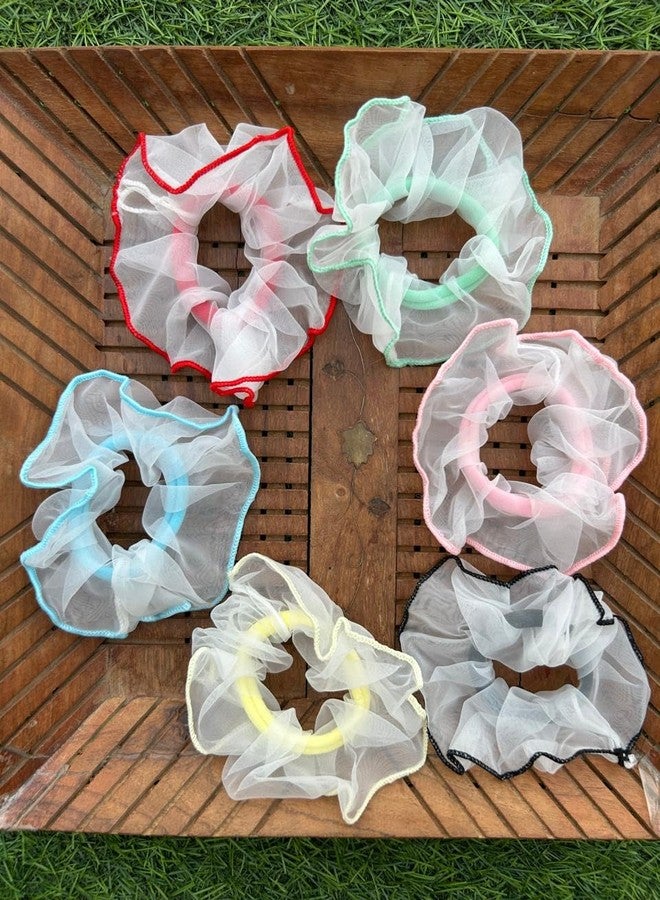 Radhya Accessories Hair Scrunchies for Women hair ties for girls anti hair breakage Large Elastic Scrunchies Scrunchies Set For Girls, Women, Best Gift For Sister, Friend, Mom (Pack of 6) - Image 2