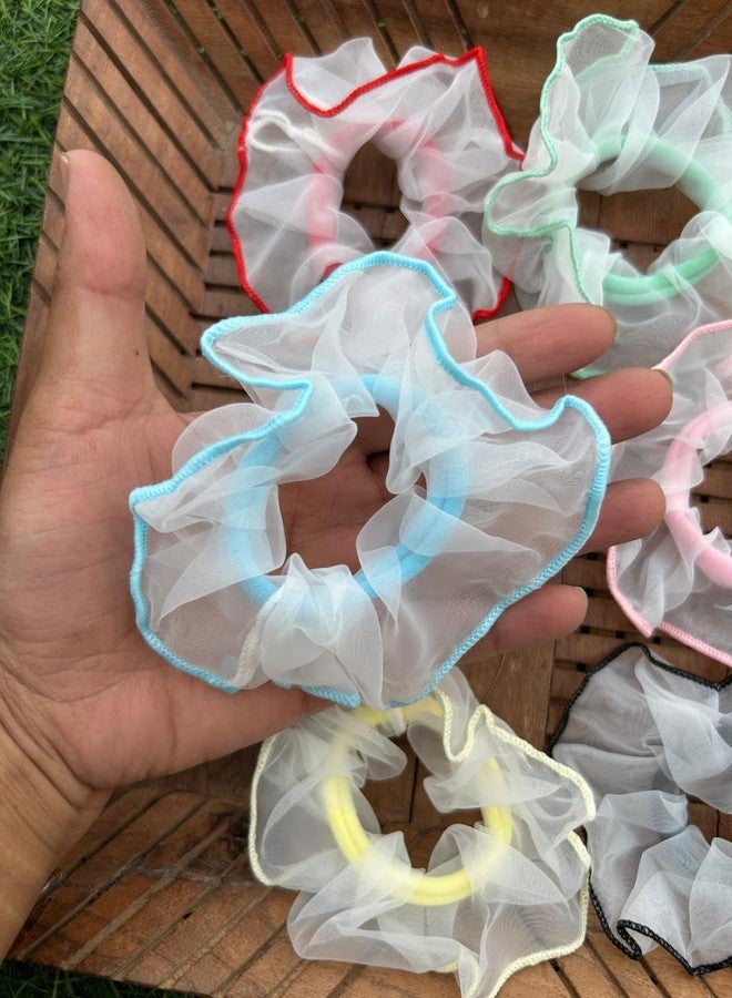 Radhya Accessories Hair Scrunchies for Women hair ties for girls anti hair breakage Large Elastic Scrunchies Scrunchies Set For Girls, Women, Best Gift For Sister, Friend, Mom (Pack of 6) - Image 1