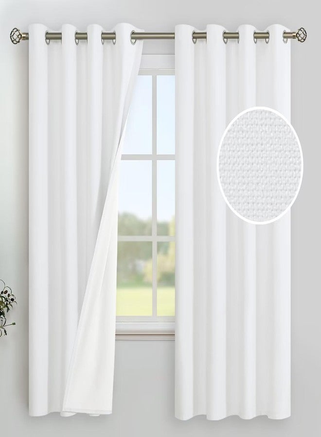 YoungsTex White Linen 100% Blackout Curtains 72 Inch Length for Bedroom, Thermal Insulated Drapes with Grommet Room Darkening Energy Saving for Living Room, 2 Panels, 52 X 72 Inch - Image 1