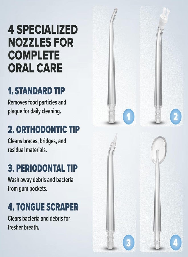 Q DEVICES Oral Irrigator Water Flosser for Gum Care & Plaque Removal, Rechargeable,3 Cleaning Modes, 220ml Water Tank, 4 Interchangeable Tips for Fresh Breath & Oral Hygiene - Image 5