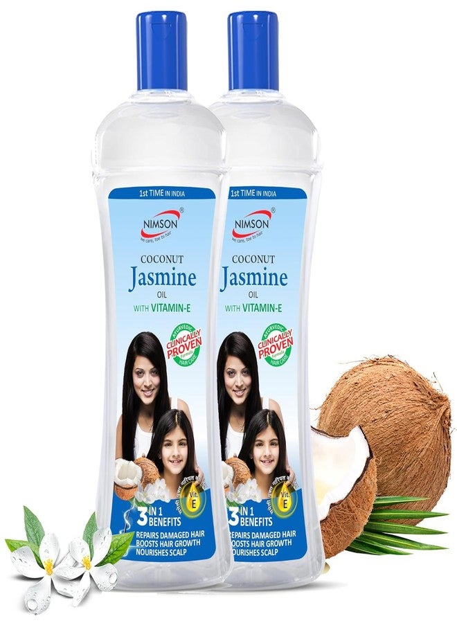 Nimson Coconut Jasmine Hair Oil with Vitamin E | For Shiny, Long Hair | Non-Sticky & Nourishing | 180ml x 2 - Image 1