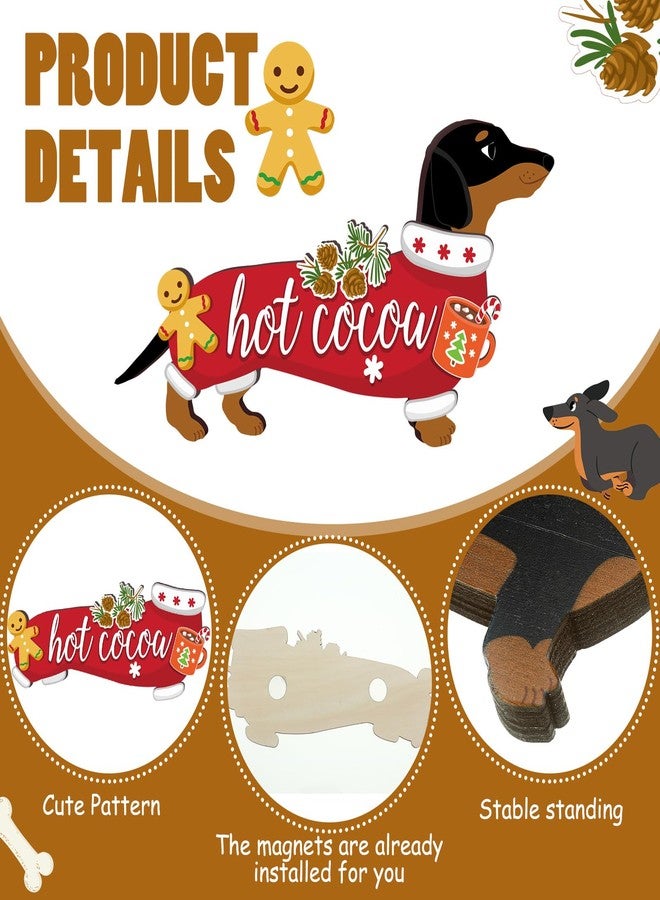 Barydat باريدات، 16 قطعة من لافتات الترحيب بالكلاب القابلة للتبديل، زينة رائعة للباب الأمامي في المواسم المختلفة، ديكور خشبي ريفي للباب والجدار في العطلات، مناسب لعيد الاستقلال، الصيف، الخريف، الهالوين، الكريسماس (كلب). - Image 3