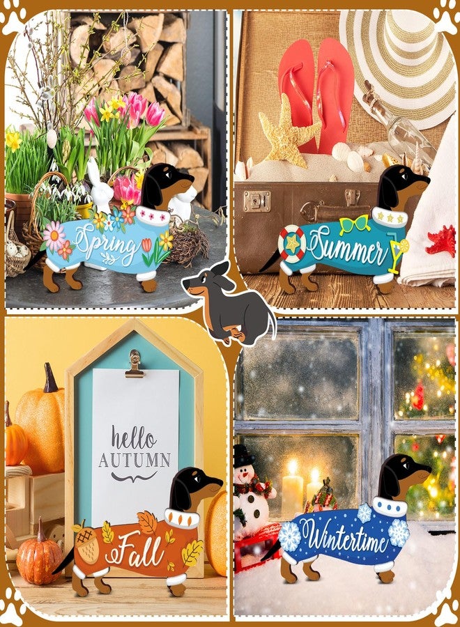 Barydat باريدات، 16 قطعة من لافتات الترحيب بالكلاب القابلة للتبديل، زينة رائعة للباب الأمامي في المواسم المختلفة، ديكور خشبي ريفي للباب والجدار في العطلات، مناسب لعيد الاستقلال، الصيف، الخريف، الهالوين، الكريسماس (كلب). - Image 5