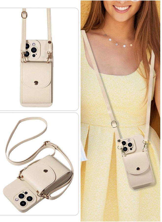 ShebSheb iPhone 14 Pro Case with Card Holder for Women, iPhone 14 Pro Cover Wallet with Strap Credit Card Slots Crossbody  - Image 2
