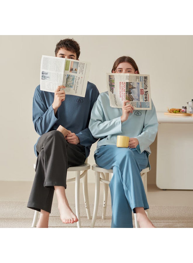Fenton Fenteng Spring And Autumn Couple's Pajamas, Women's Pure Cotton Casual Sleepwear For Men And Women, Autumn Men's Plus Size All-cotton Home Wear Set - Image 1
